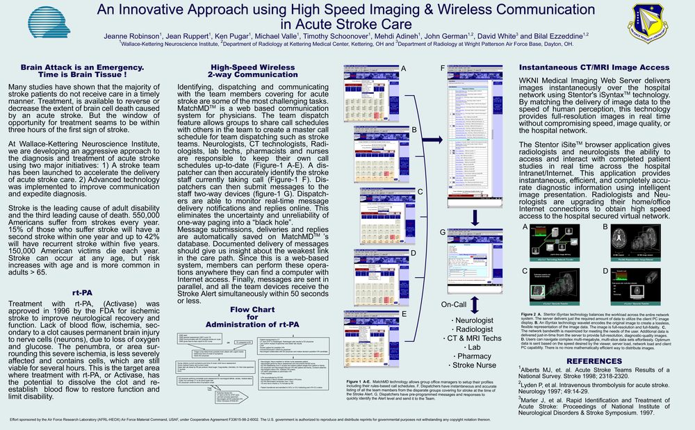 Scientific poster: An Innovative Approach using High Speed Imaging and Wireless Communication in Acute Stroke Care